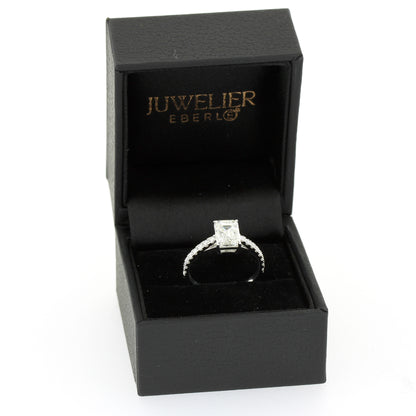 Ring Emerald Cut 585 Gold 14 kt - 2 ct Diamant F VVS2 CVD - Labor Diamant