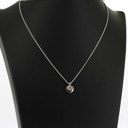 Kette Brillant Anhänger 585 Gold 14 kt Weißgold - 38 cm lang - Wert 780,-