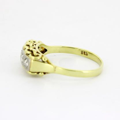 Ring 585 Gelbgold – Brillant ca. 0,16 ct W/P1 – Ringgröße 56