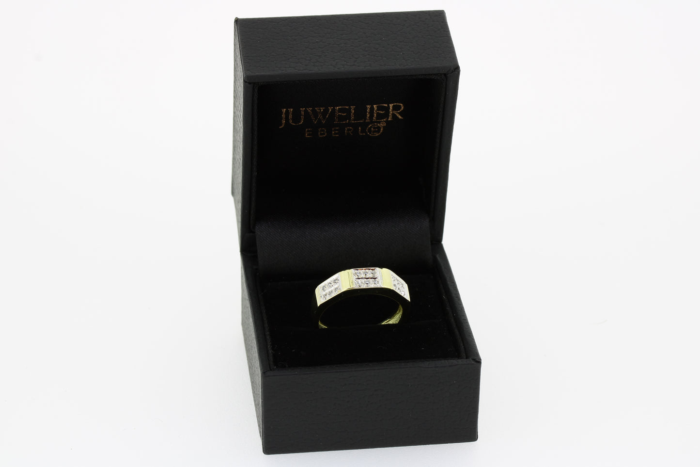 Ring 585 Gold 14 Karat Bicolor Diamanten 0,10 ct Gr. 56
