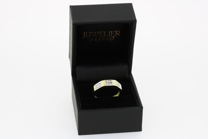 Ring 585 Gold 14 Karat Bicolor Diamanten 0,10 ct Gr. 56