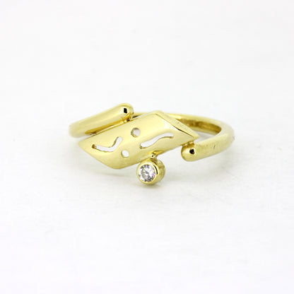 Ring 375 Gold 10 kt Gelbgold - Zirkonia- Wert 380,-