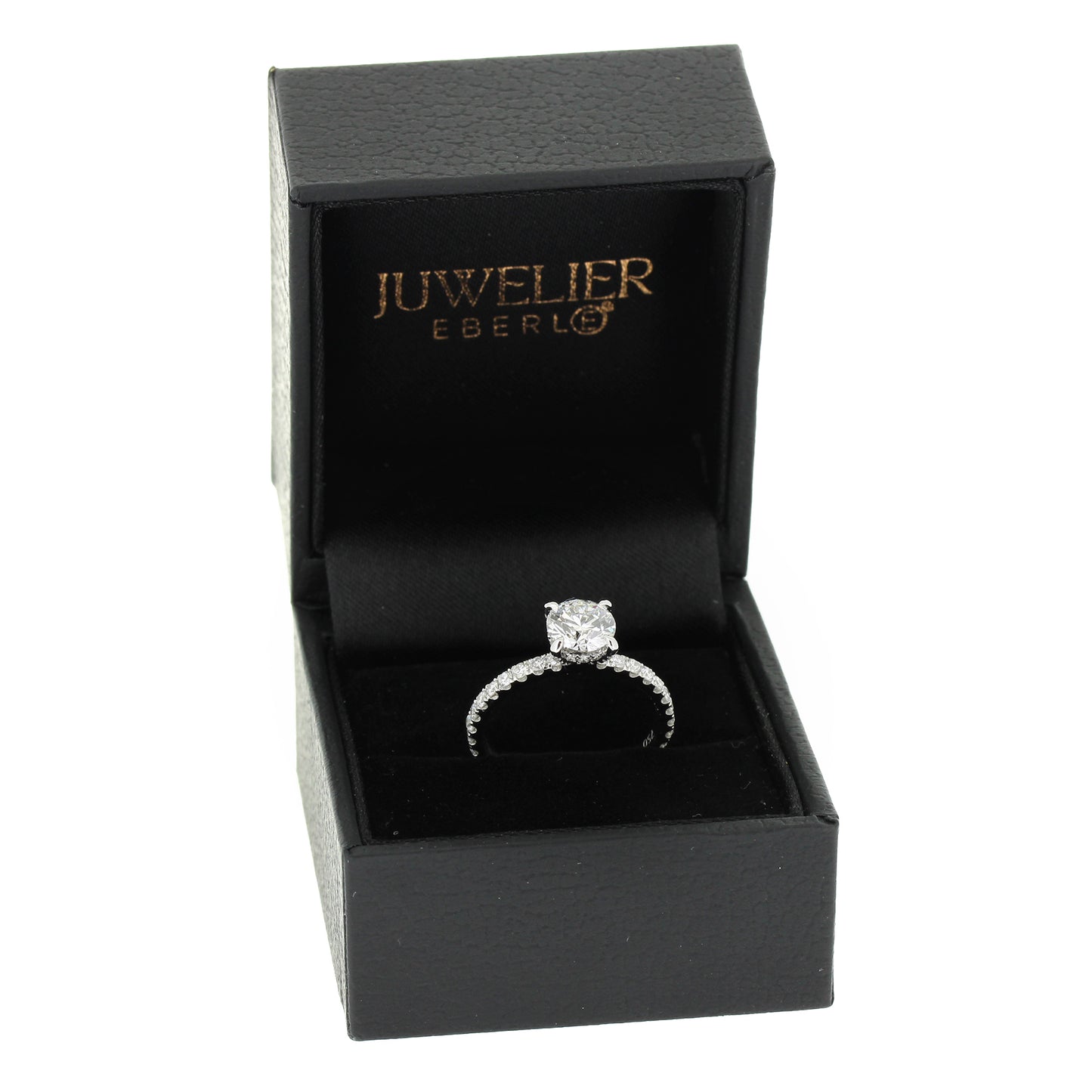 Solitär Verlobungsring 585 Gold 14 kt Weißgold - IGI 1,03 ct Brillant VS2 - CVD Labor Diamant