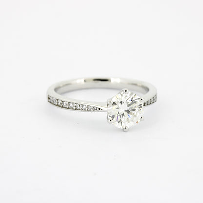 Solitär Ring 585 Gold 14 kt Gold - IGI 1,05 ct Brillant VVS1 - CVD Labor Diamant