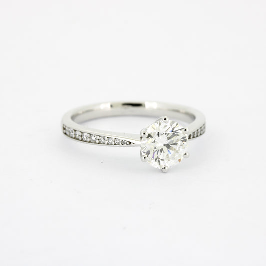 Solitär Ring 585 Gold 14 kt Gold - IGI 1,05 ct Brillant VVS1 - CVD Labor Diamant