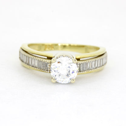 Ring 585 Gold 14 Kt Gelbgold und Weißgold - Zirkonia - Wert 800,-