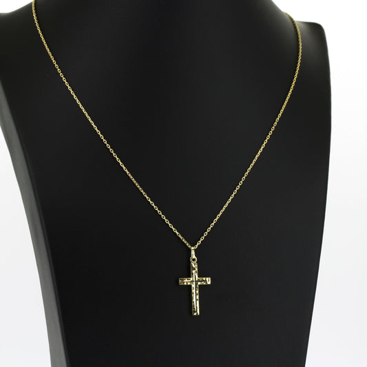 Kette mit Kreuz Anhänger 585 Gold 14 kt Gelbgold - 43 cm - Wert 510,-