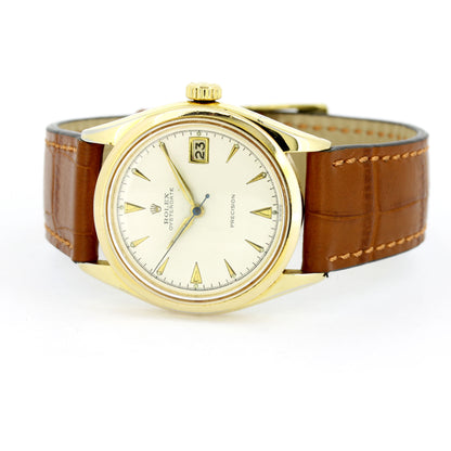 Herren Rolex Oysterdate Precision Edelstahl vergoldet gefasster Handaufzug