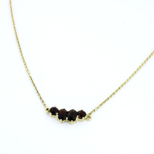 333 Gold Collier Granat Kette 41 cm Anhänger Gelbgold 4,62 g - Wert 580,-