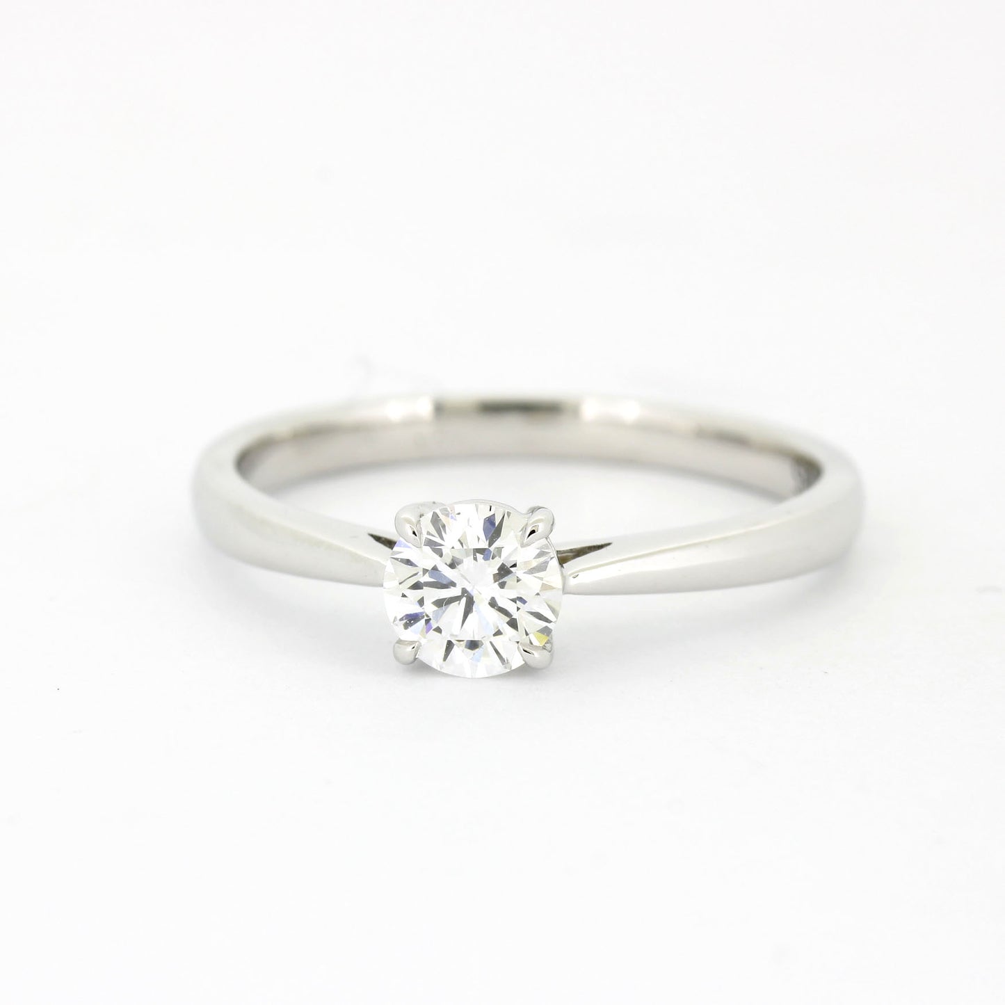 Solitär Verlobungsring 585 Gold 14 kt Weißgold - 0,50 ct Brillant E VS2 - CVD Labor Diamant