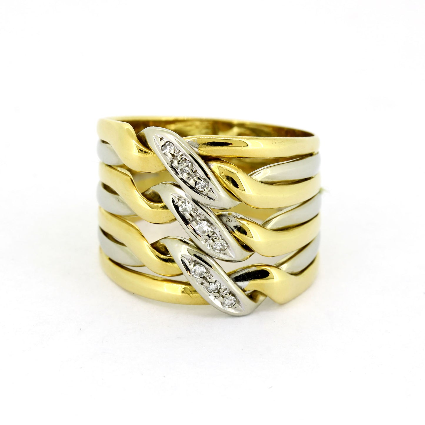 Ring 750 Gold 18 Kt tricolor - mit Diamanten - Wert 1300,-