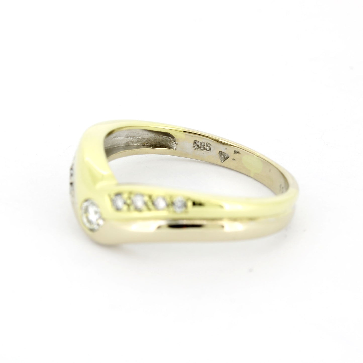 Ring 585 Gold 14 kt bicolor - 0,12 ct Brillanten W/SI - Wert 750,-