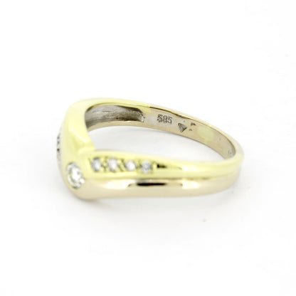 Ring 585 Gold 14 kt bicolor - 0,12 ct Brillanten W/SI - Wert 750,-