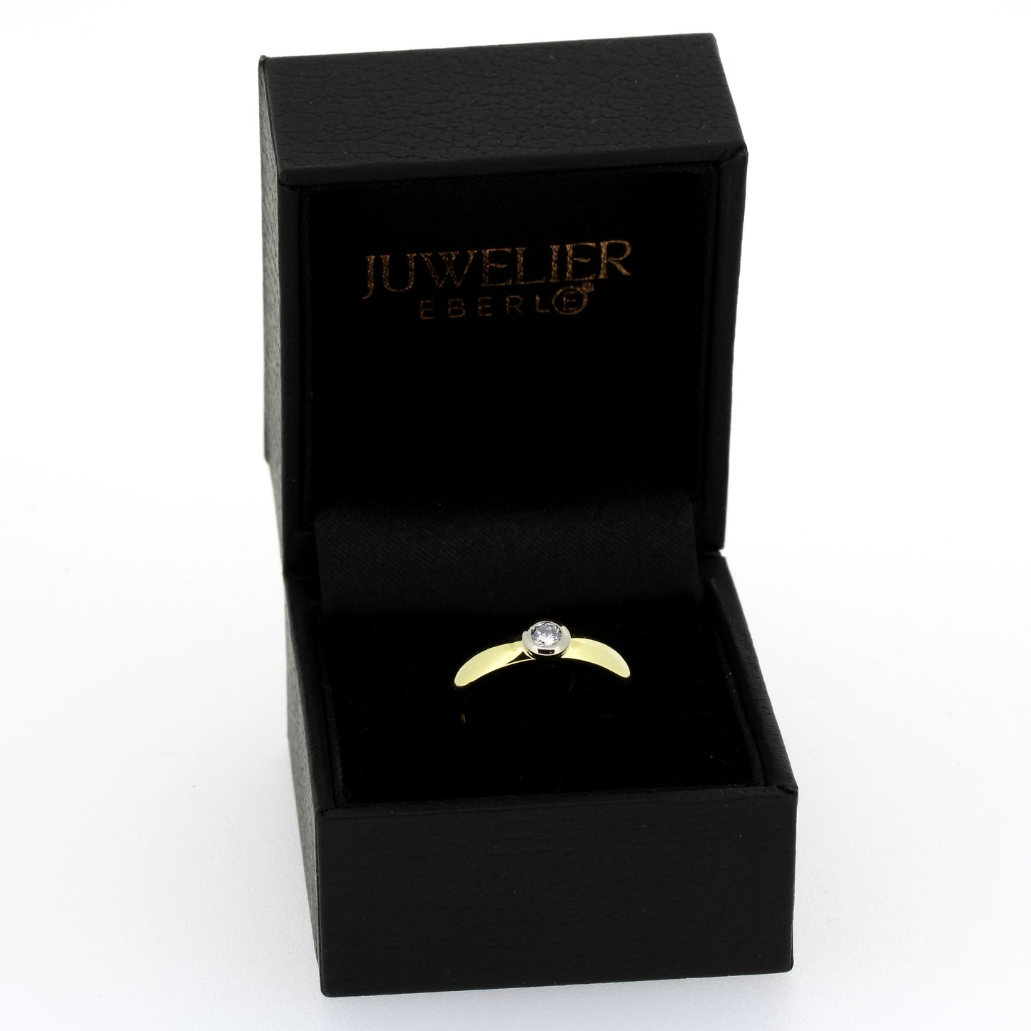 Ring 585 Gold 14 Kt bicolor - Brillant 0,10 ct WSI - Wert 960,-