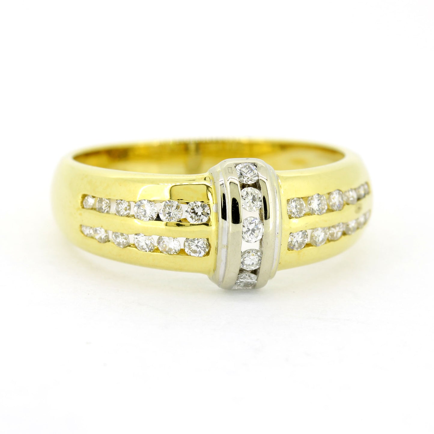 Ring 750 Gold 18 Karat Bicolor Brillanten 0,24 ct TW/SI