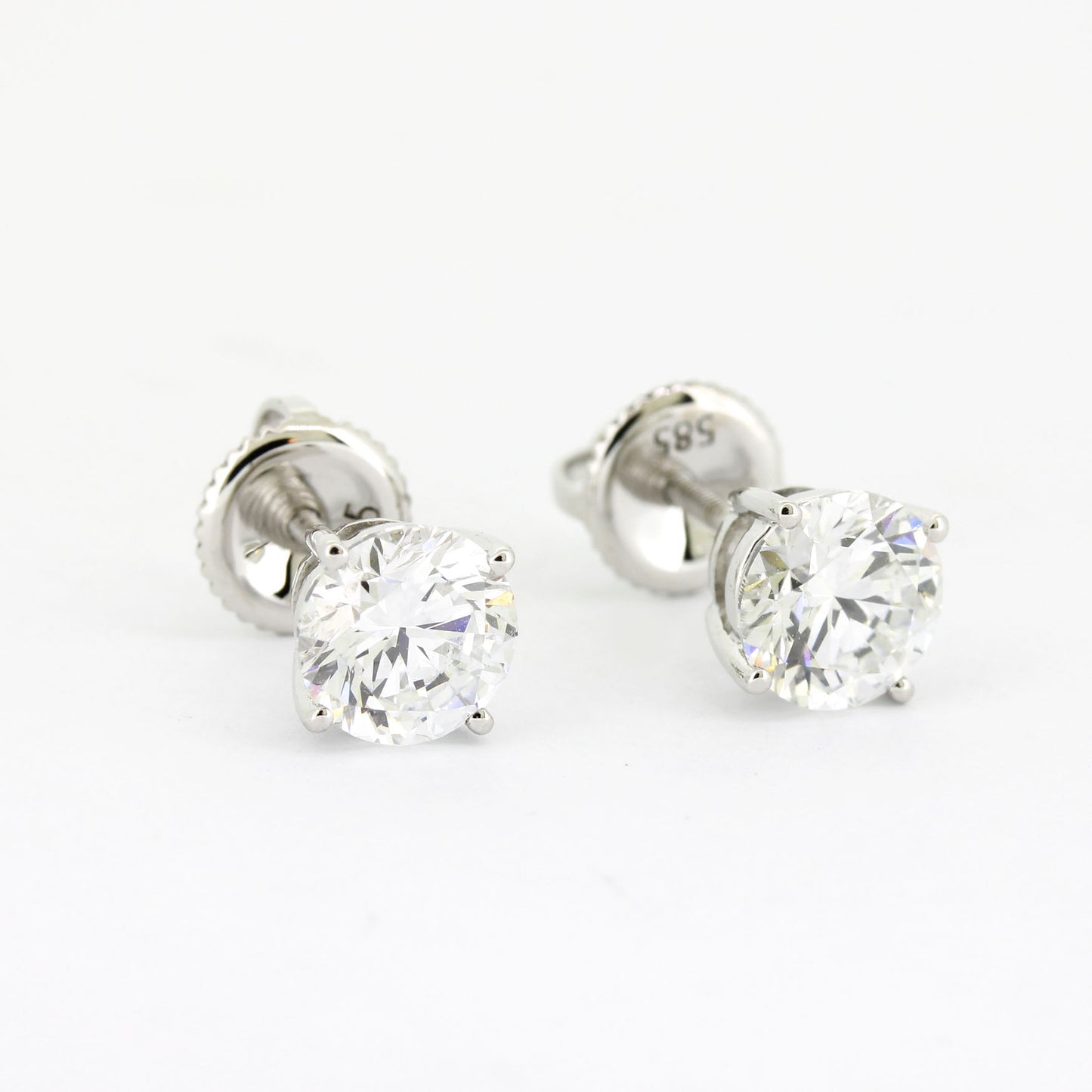 Brillant Stecker 585 Gold 14 kt Weißgold Diamant ca. 1,50 ct