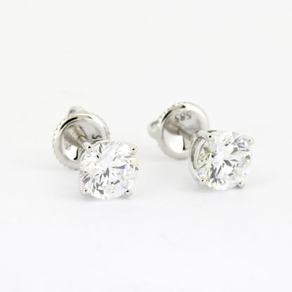 Brillant Stecker 585 Gold 14 kt Weißgold Diamant ca. 1,50 ct