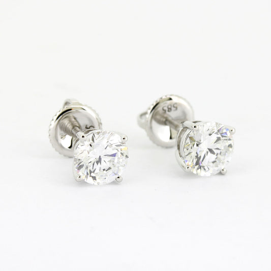 Brillant Stecker 585 Gold 14 kt Weißgold Diamant ca. 1,50 ct