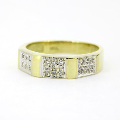 Ring 585 Gold 14 Karat Bicolor Diamanten 0,10 ct Gr. 56