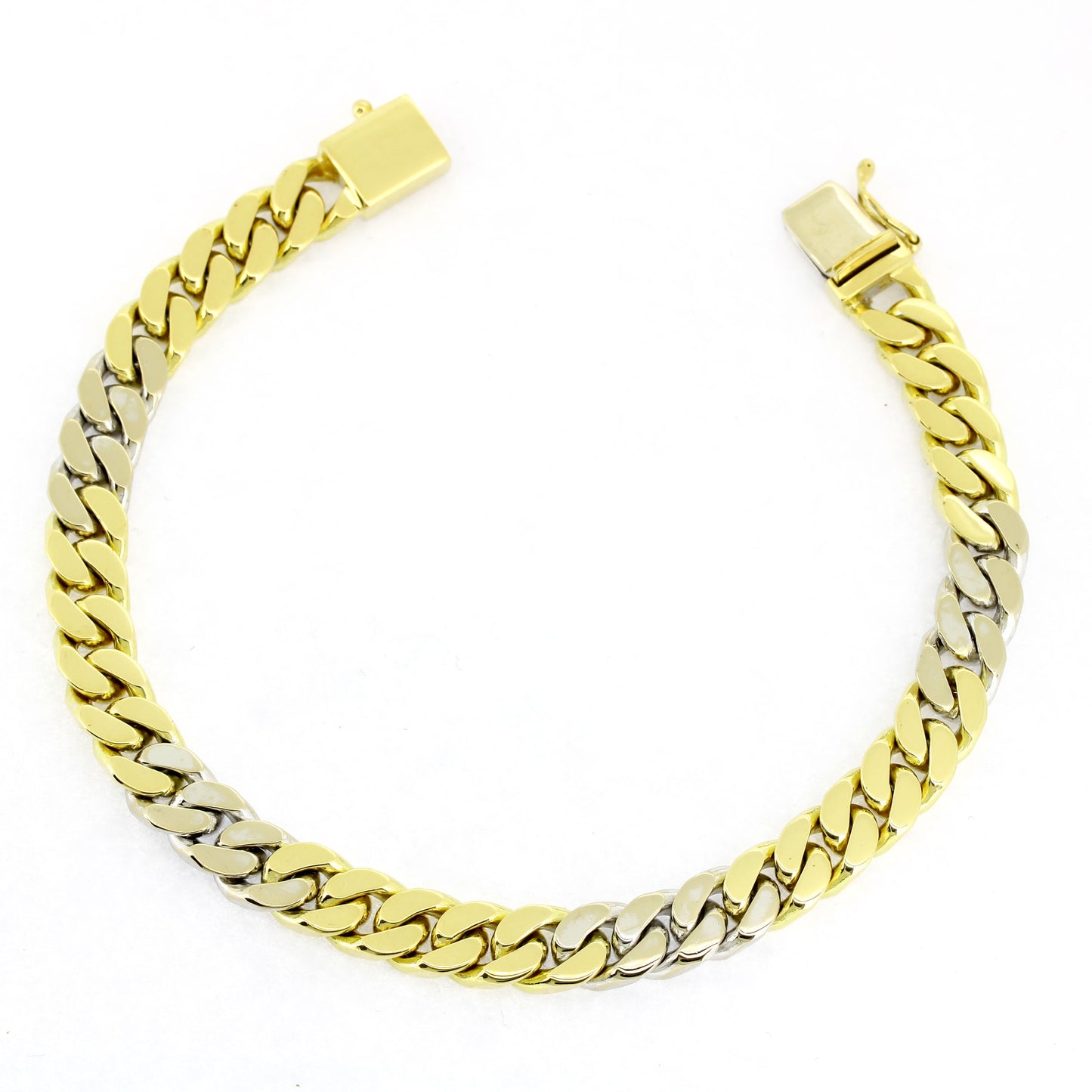 Armband 750 Gold 18 Kt bicolor 7,4 mm - Länge: 20,5 cm - Wert 5670,-