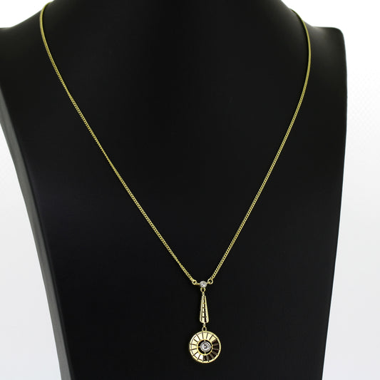 Collier 585 Gelbgold 14 Kt - Brillant ca. 0,12 ct - 44 cm - Wert 980,-