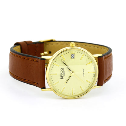 Rivado Herren Armbanduhr 14kt Gold ca. 1985 Quarz Vintage