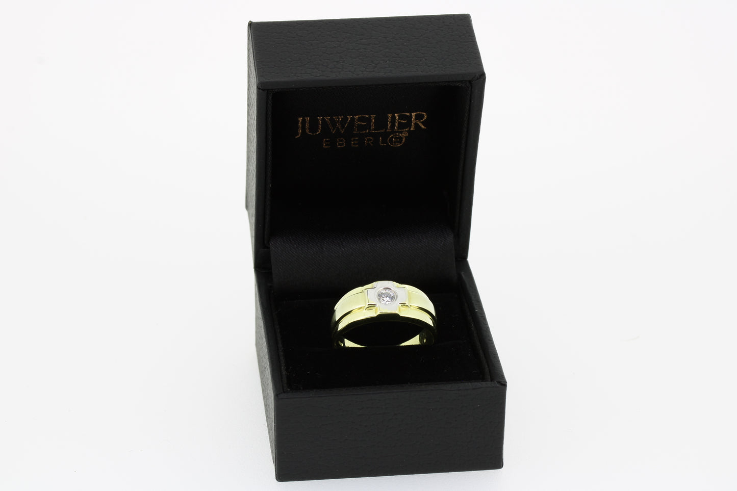 Ring 585 Gold 14 Karat Bicolor Zirkonia Gr. 61