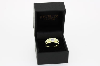 Ring 585 Gold 14 Karat Bicolor Zirkonia Gr. 61
