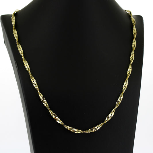 Kette 585 Gold 14 kt Gelbgold gedreht - 55 cm lang - Wert 3830,-