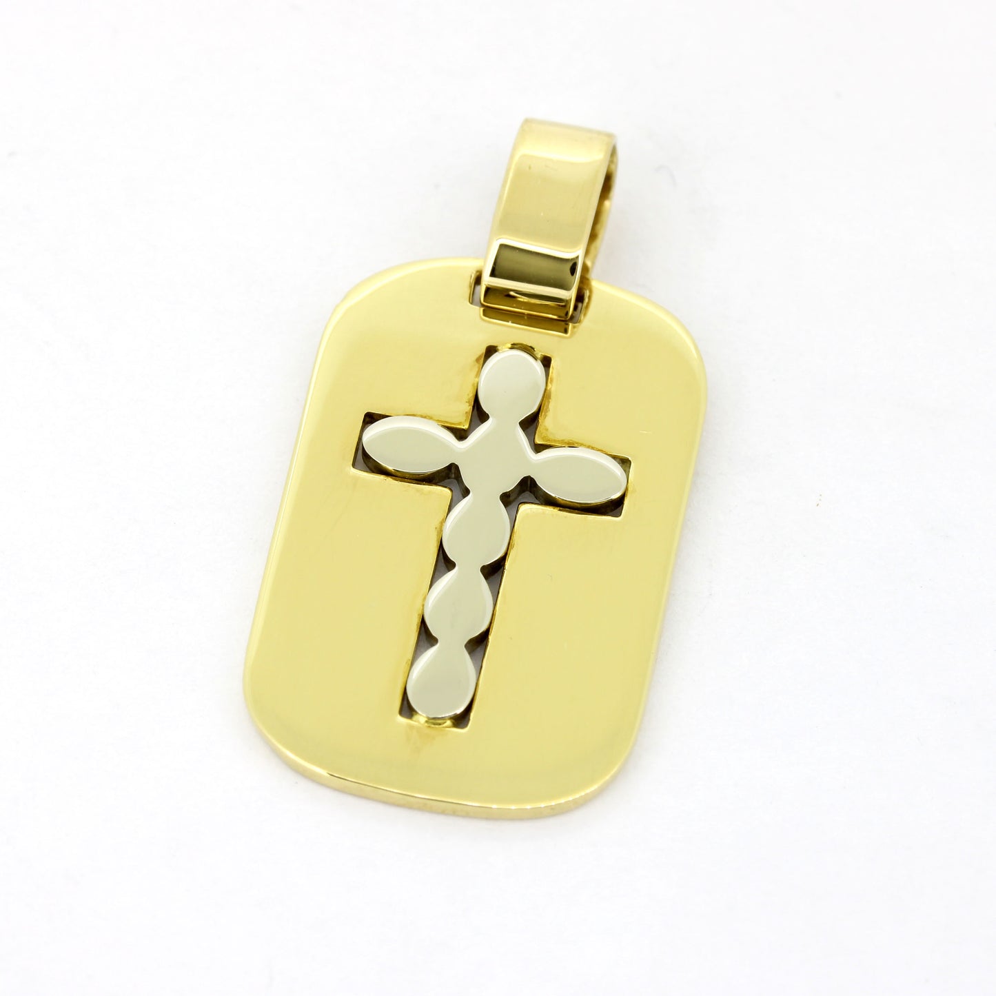 Gold Kreuz Anhänger 750 18 Kt Bicolor Damen Herren Schmuck - Wert 2080,-