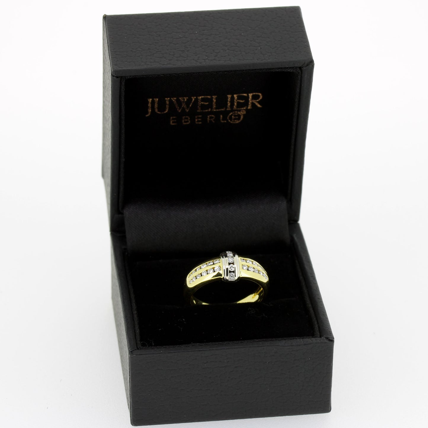 Ring 750 Gold 18 Karat Bicolor Brillanten 0,24 ct TW/SI