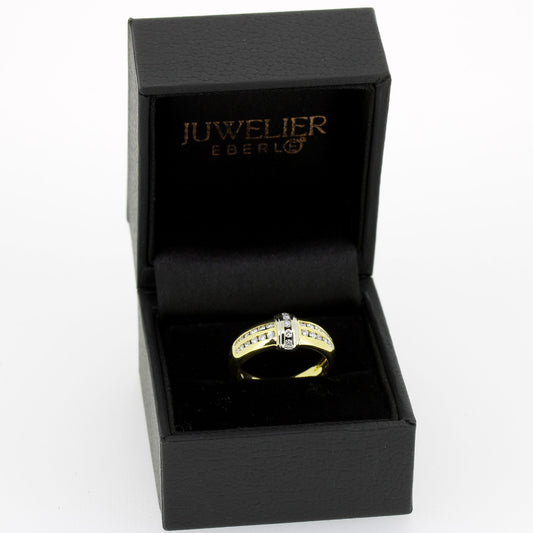 Ring 750 Gold 18 Karat Bicolor Brillanten 0,24 ct TW/SI