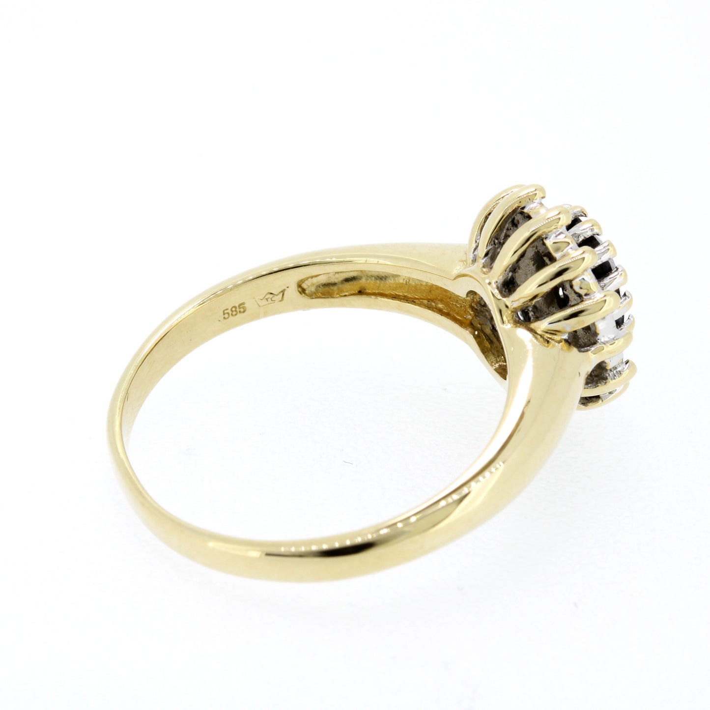 Ring 585 Gold 14 Kt Diamanten und Saphir Gelbgold Wert 560,-