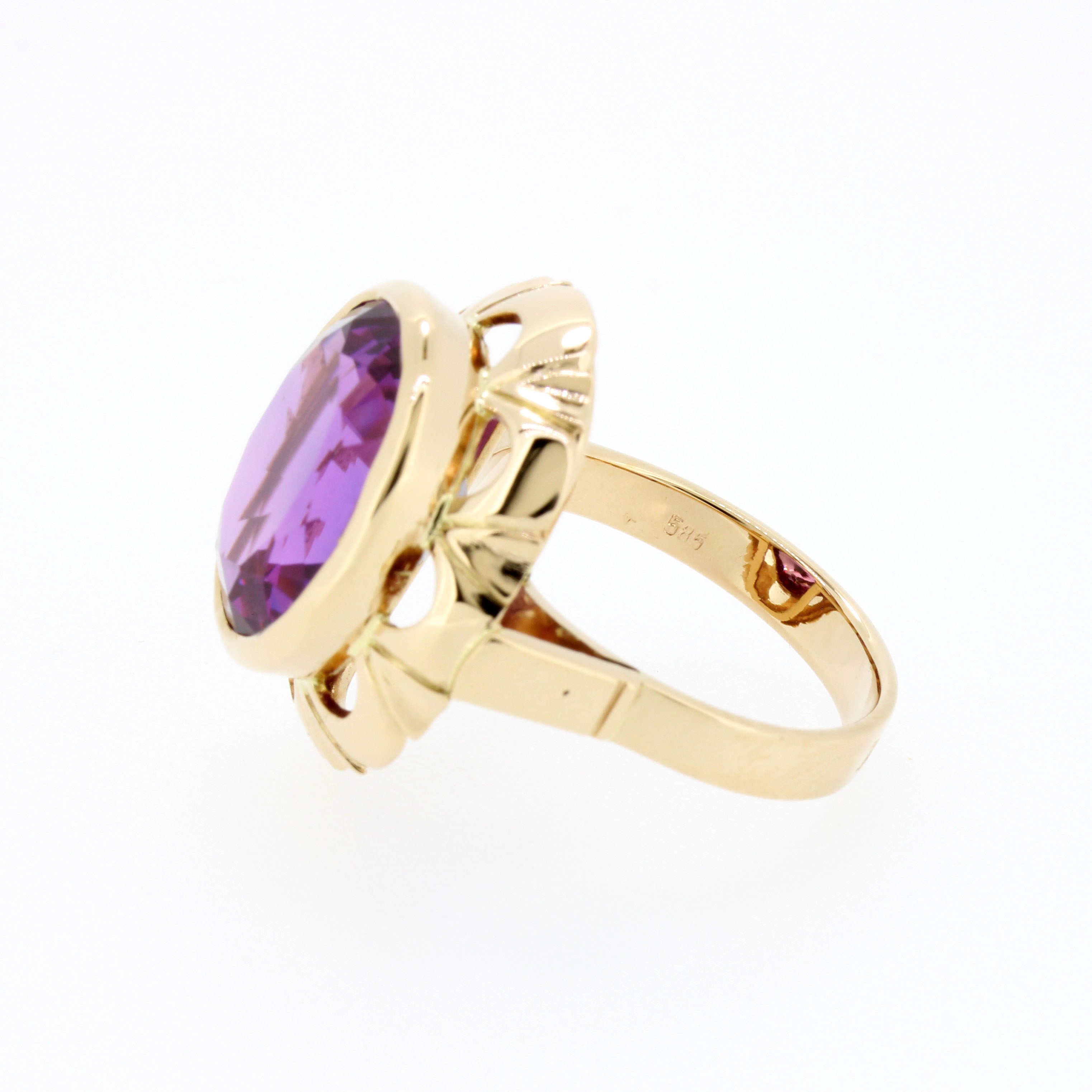 M 166335 WERT 920,- Amethyst Ring bicolor 2024 585 Gold 14 KT 58 XXYY