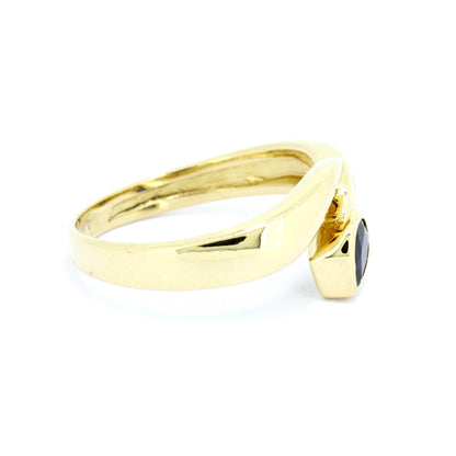Saphir Ring 750 Gold 18 Kt Gelbgold Brillanten 0,09 ct VS-SI  Wert 470,-