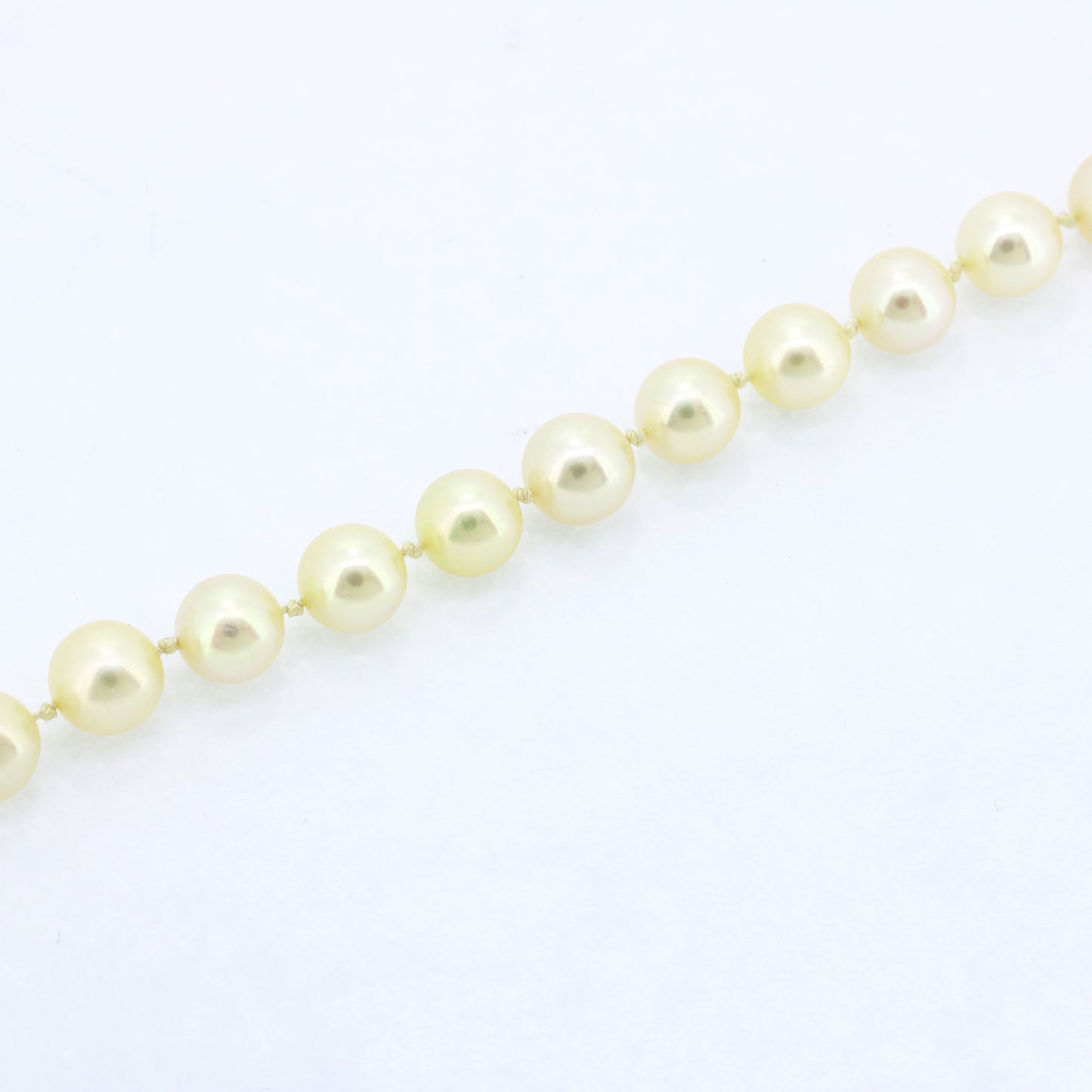Süßwasser Perlenkette 585 Gold 14 Kt Opal Verschluss- 50 cm - Wert 720,-