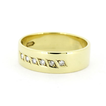 Ring 585 Gold 14 Kt Gelbgold 6 Brillanten 0,06 ct - Wert 840,-