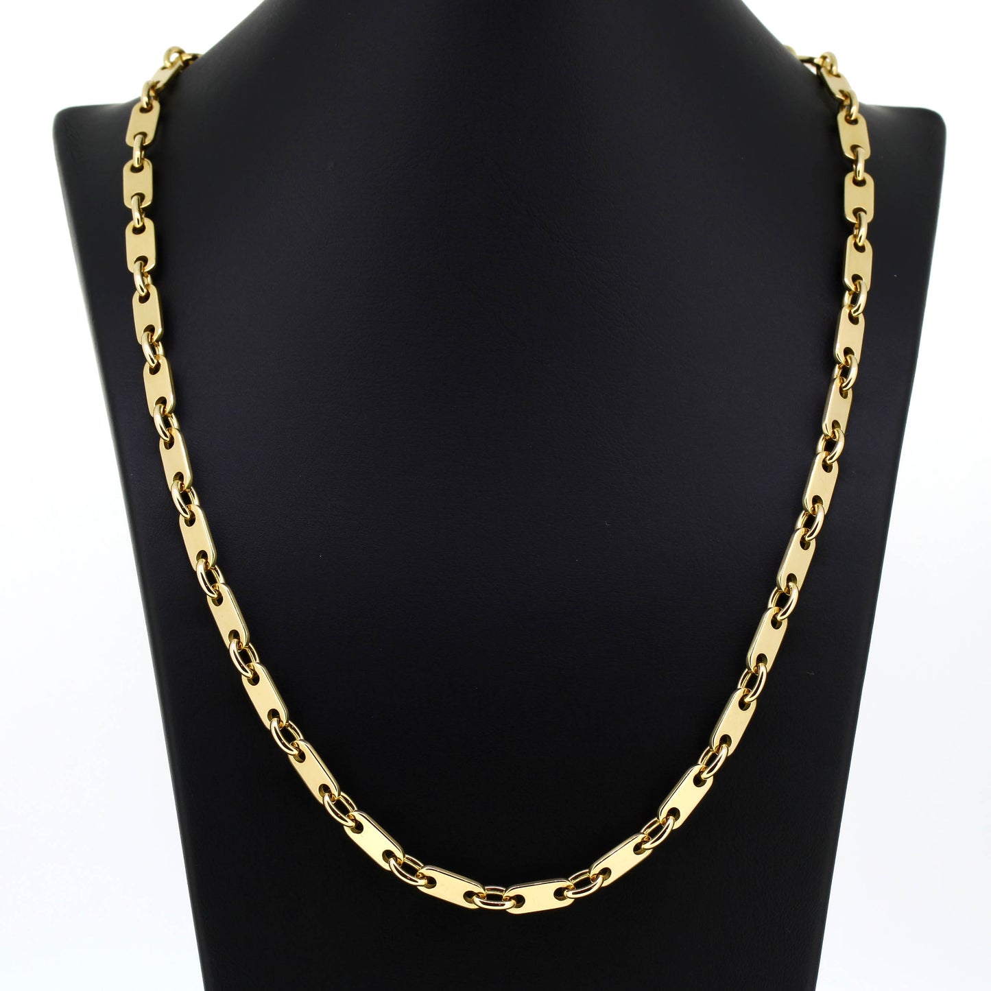 Platten Halskette 750 Gold 18 Kt Gelbgold - Kettenlänge 54 cm - Wert 6830,-
