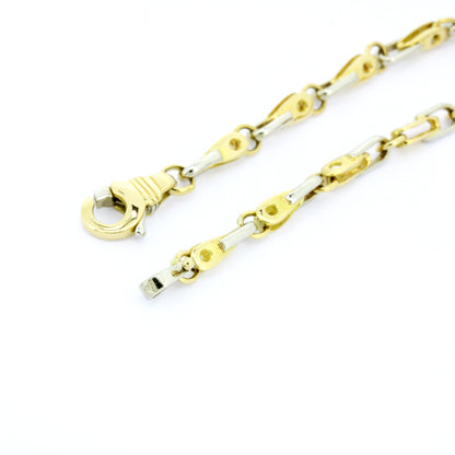 Kette 750 Gold 18 Kt Bicolor Halskette Länge 45 cm Wert 3840,-