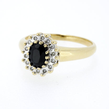 Ring 585 Gold 14 Kt Diamanten und Saphir Gelbgold Wert 560,-