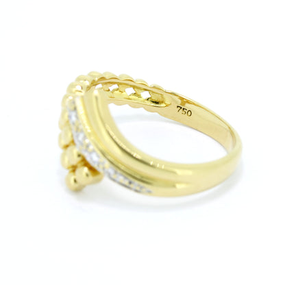 Ring 750 Gold 18 Kt Gelbgold Weißgold - Brillanten ca. 0,05 ct - Wert 530,-