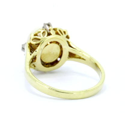 Ring 585 Gold 14 Kt Gelbgold Süßwasserperle Brillanten Wert 590,-
