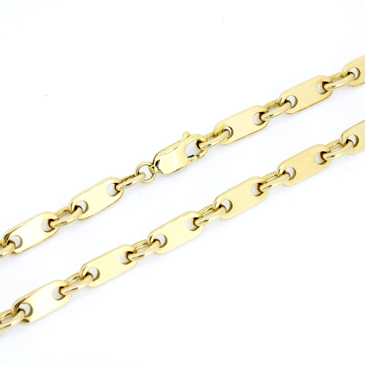 Platten Halskette 750 Gold 18 Kt Gelbgold - Kettenlänge 54 cm - Wert 6830,-