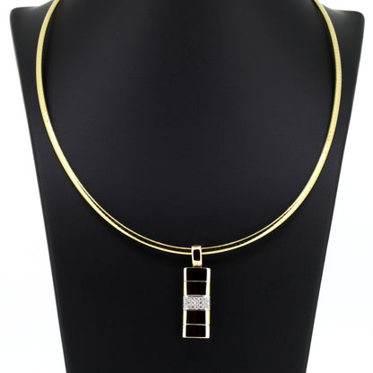 Omega Halskette 750 Gold Brillant Anhänger 18 Kt 0,30 ct G-SI Wert 4800,-