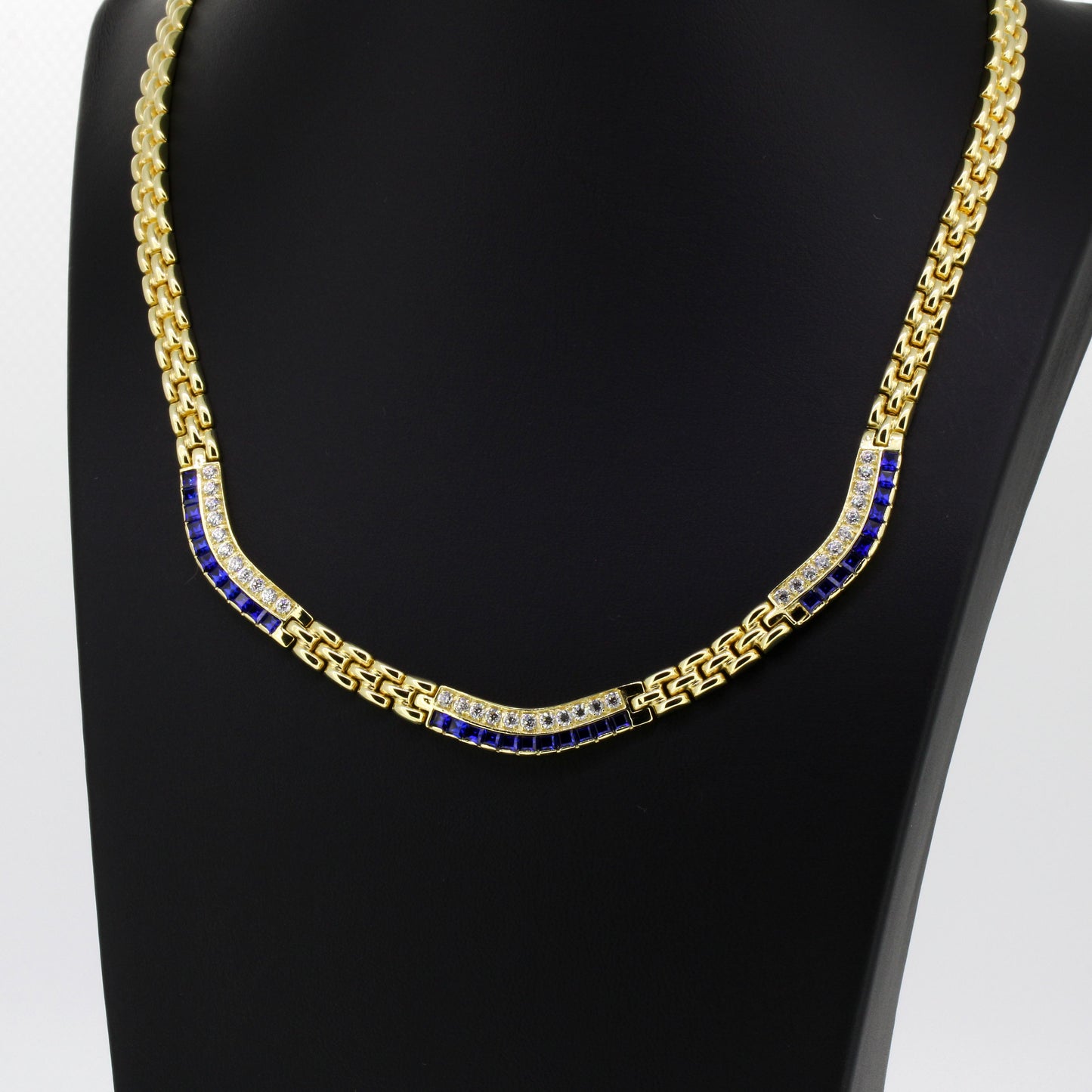 Collier 585 Gold 14 Kt Zirkonia 45 cm lang Wert 3190,-