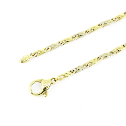 Halskette 585 Gelbgold & Weißgold 14 kt  Kettenlänge 52 cm - Wert 2750,-