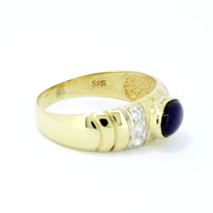 Bandring 585 Gold Ring 14 Kt mit Saphir und Diamanten