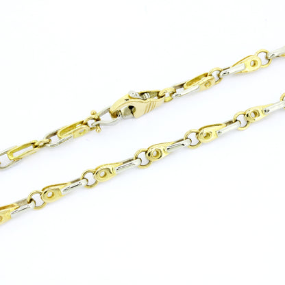 Kette 750 Gold 18 Kt Bicolor Halskette Länge 45 cm Wert 3840,-