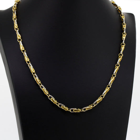 Kette 750 Gold 18 Kt Bicolor Halskette Länge 45 cm Wert 3840,-