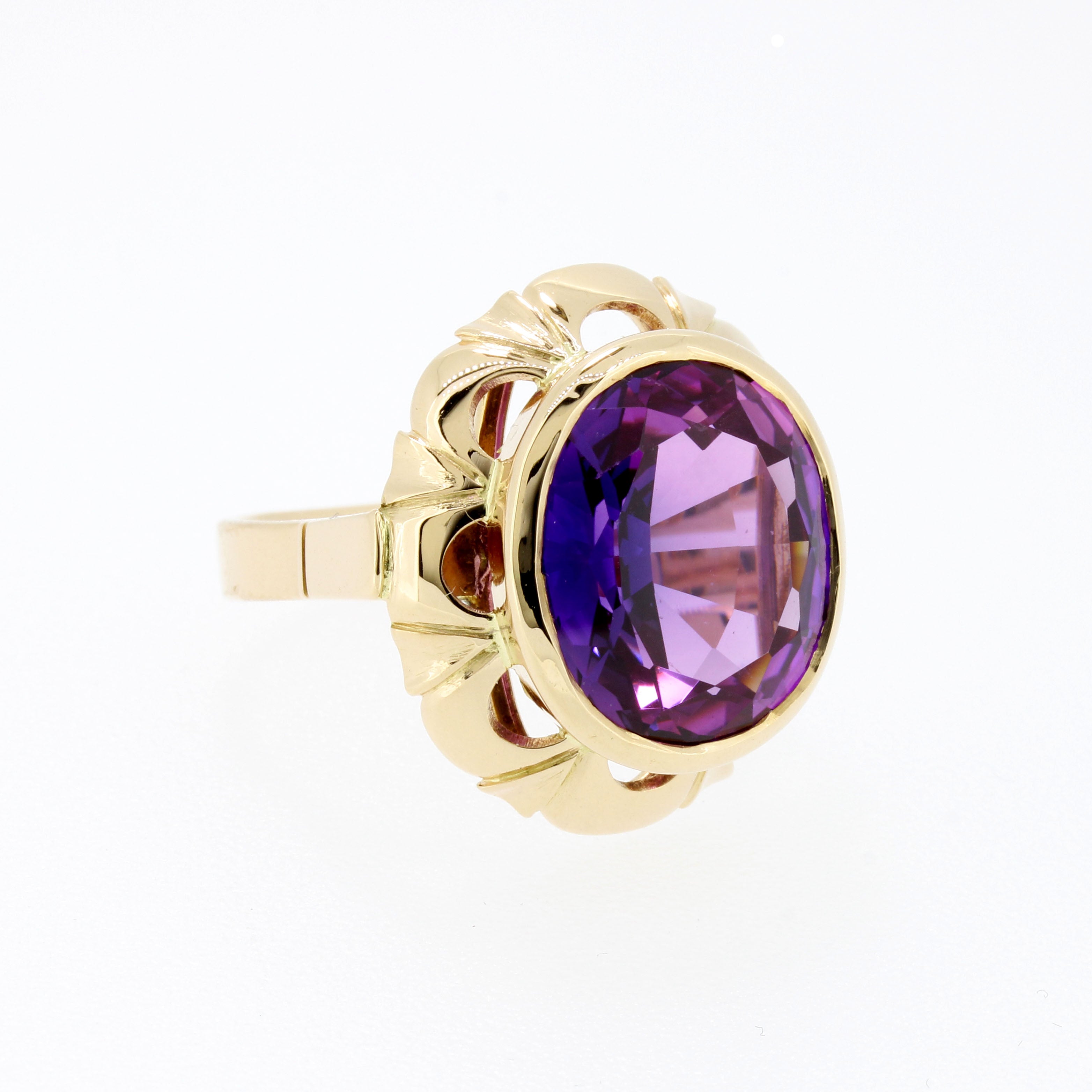 M 166335 WERT 920,- Amethyst on sale Ring bicolor 585 Gold 14 KT 58 XXYY